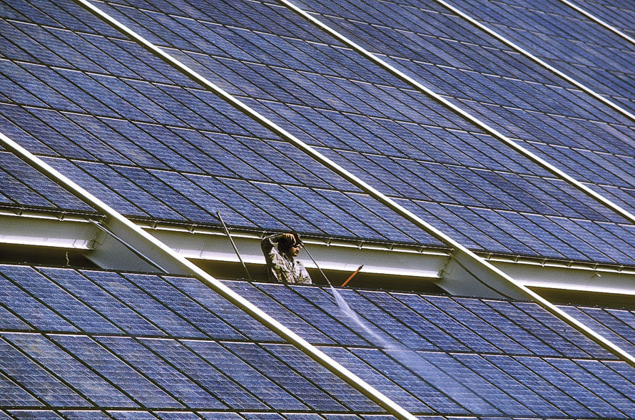 Cleaning solar panels